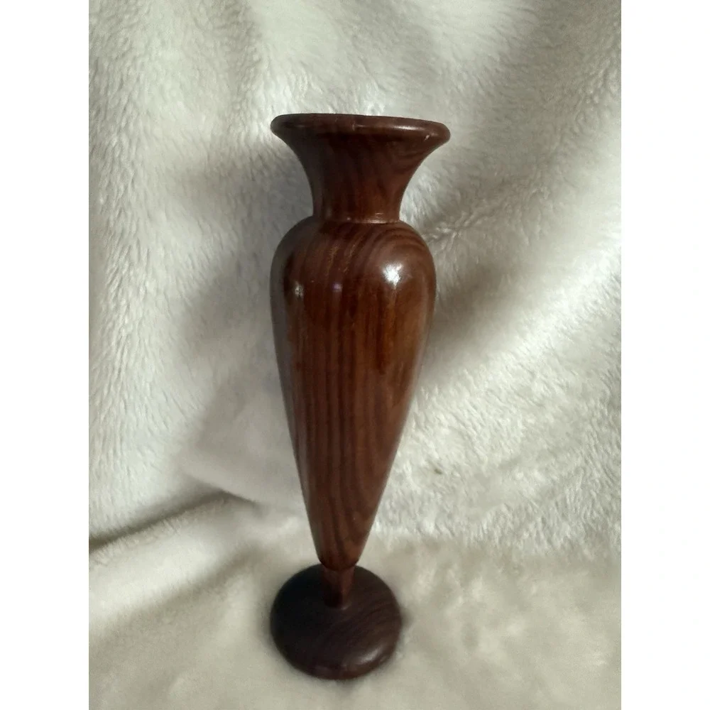 Vintage MCM Wooden Vase 10